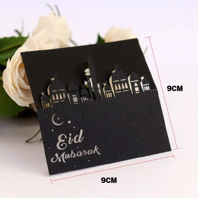  50pcs Laser Cut Eid Mubarak Muslim Ramadan Party Invitation Table Place Card Name Reception Seattin - 4.00036E+12