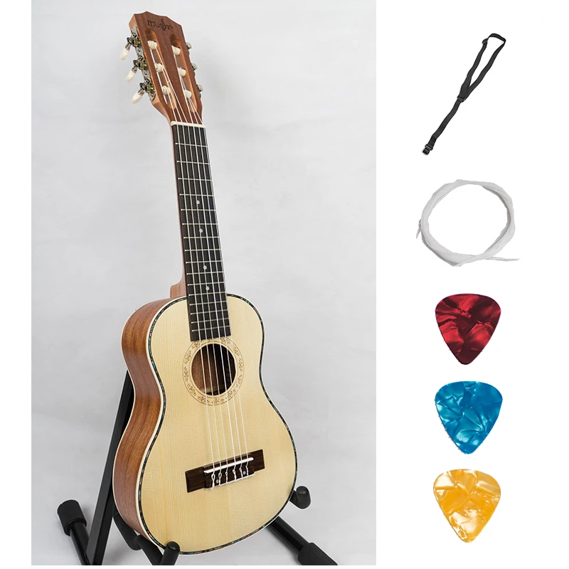 Гавайская мини гитара Guitalele акустическая электрическая 6 струн Engelmann Picea Asperata Uke 28