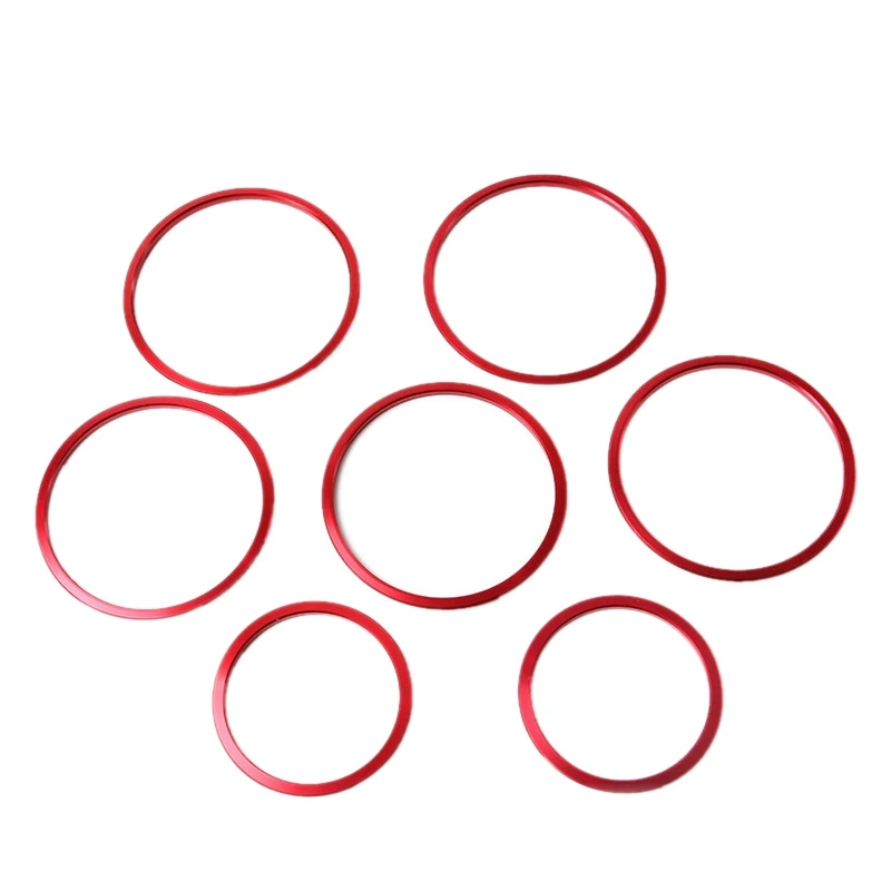 7Pcs Red Exterior A/C Air Vent Outlet Ring Cover Trim for Mercedes Benz C Class 2015 W205 C180 C200 C250 C300 C400 & GLC 2016 |