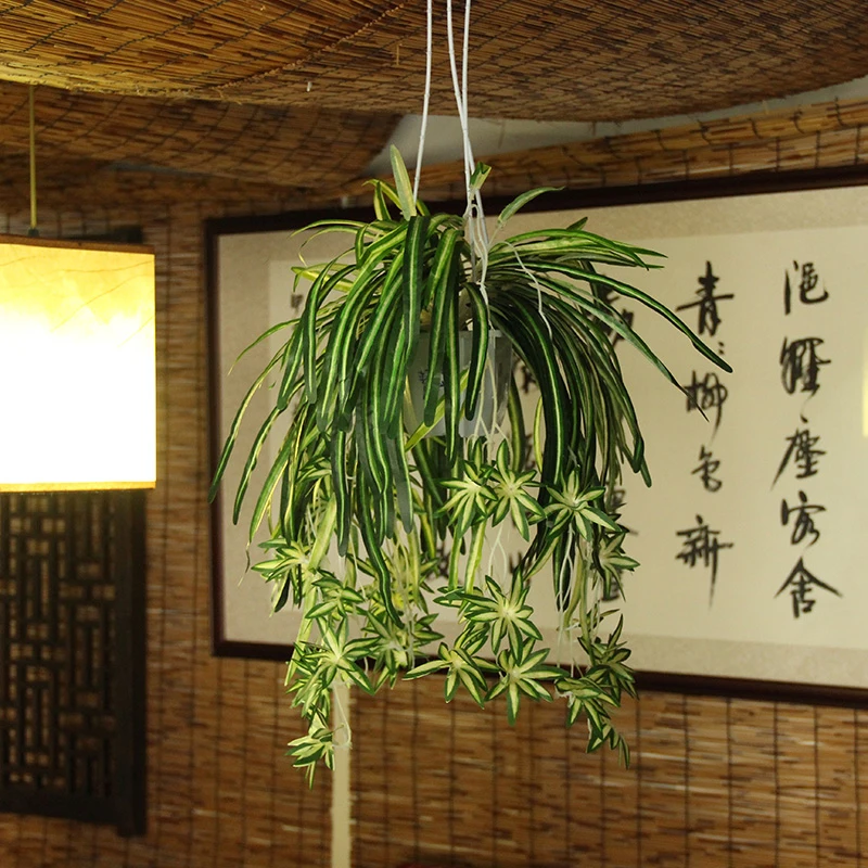 Simulation Chlorophytum Wall-mounted Green Plants Artificial PlasticChlorophytum for Living Room Home Decoration Supplies | Дом и сад