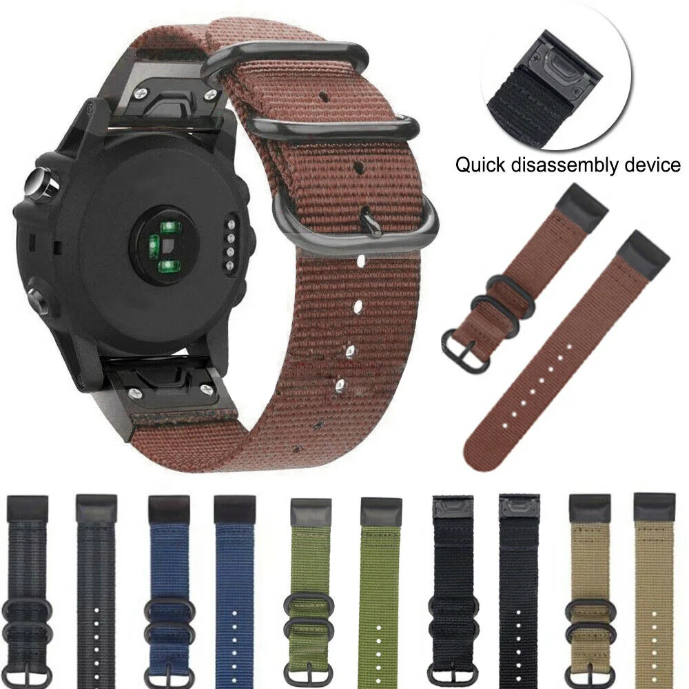 Ремешок нейлоновый для наручных часов быстросъемный браслет Garmin Fenix 6X 6 Pro 5X 5 Plus 22
