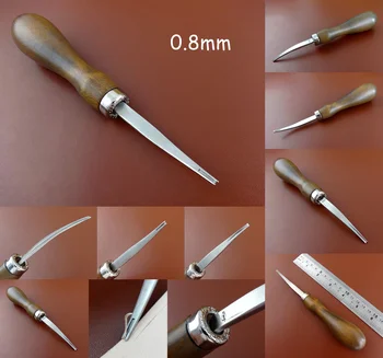 

1pc 0.8mm Leather Craft Stainless Steel Leather Edge Beveler Skiving Skiver Edger Tool Stamping Punch Chisel Edger Creaser Knife