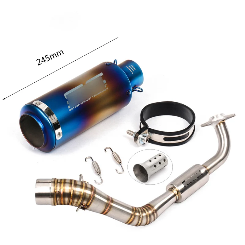 Полная выхлопная система для Yamaha NVX155 Aerox155 выхлопная труба Scootr Header Pipe slip on 51 мм Глушитель со съемным Db Killer - Цвет: B