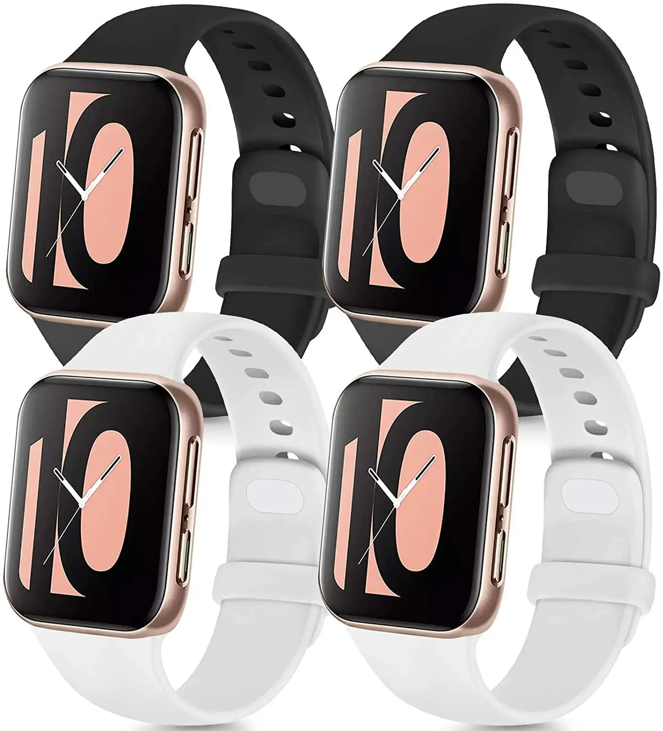 

4 Pack Compatible with Oppo Watch 41mm & 46mm Watch Band Strap Women/Man Replacement Silicone Wristbands Strap/Bands Color Watch