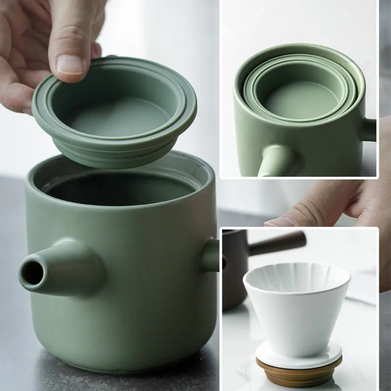 Creative home portable hand coffee pot filter ceramic coffee filter cup set household portable coffee appliances pf92712