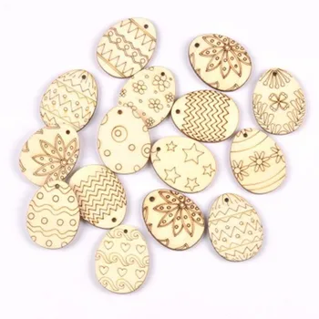 

25pcs Easter Crafts Easter Decorations Egg Wooden Ornament Easter Decorations for Home Rabbit Wood Happy Easter