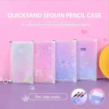 

Storage Bag Bins Cartoon Portable Waterproof And Bag Stationery Pencil Case Zipper Bag Accommodation Clip