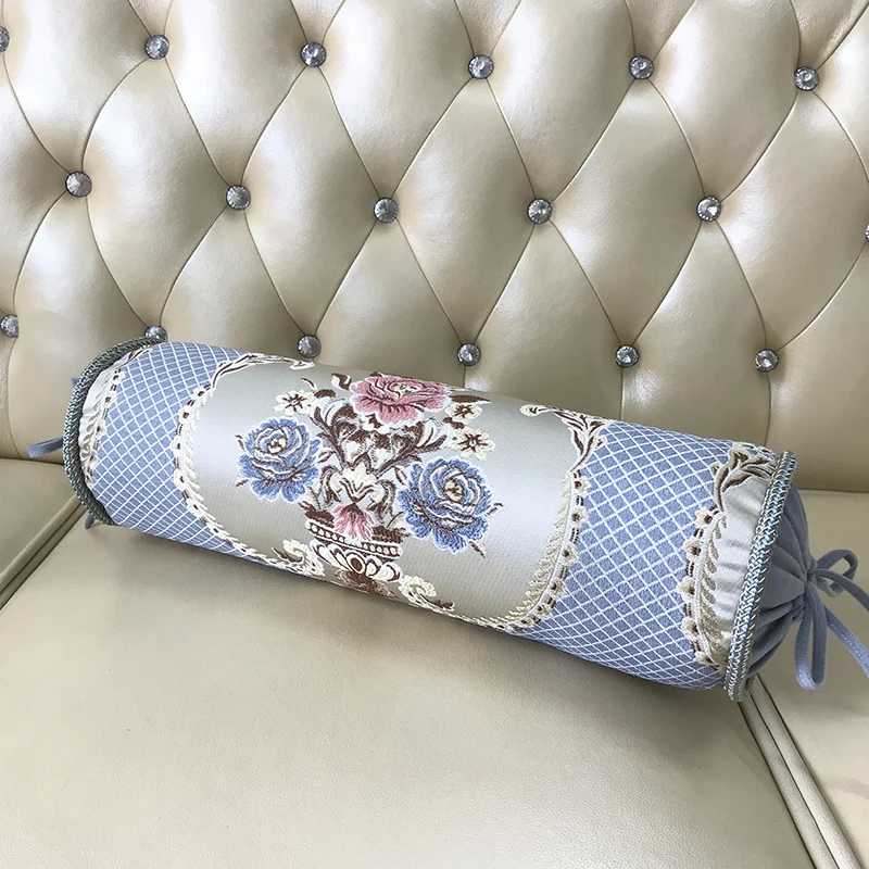 Китайская круглая подушка для шеи с вышивкой кровать в рулоне ног на спине