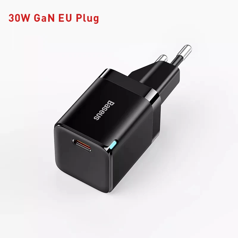 airpods usb c Baseus GaN3 Phone Charger PD 30W Quick Charge USB C Charger Support PD3.0 QC3.0 Fast Charging For iPhone 13 12 X Pro Max Tablets 65 watt charger mobile Chargers