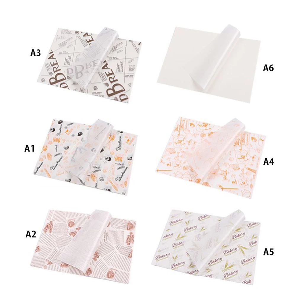 100 Pcs/set Creative Gold love Sandwich Wrapping Paper Grease-proof Baking Wax Paper For Bakery Hamburger Soap Candy