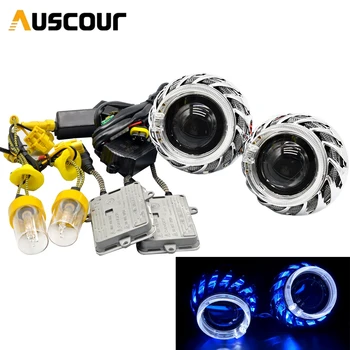 

2.5 inch mini Bi xenon hid Projector lens for led day running angel eyes mask H1 H4 H7 retrofit motorcycle car assembly kit