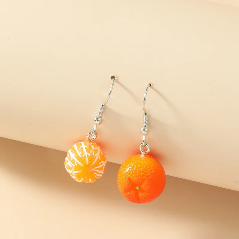 Resin Orange Earrings Creative Peeling Orange Fruit Earrings Dangle Earrings AliExpress