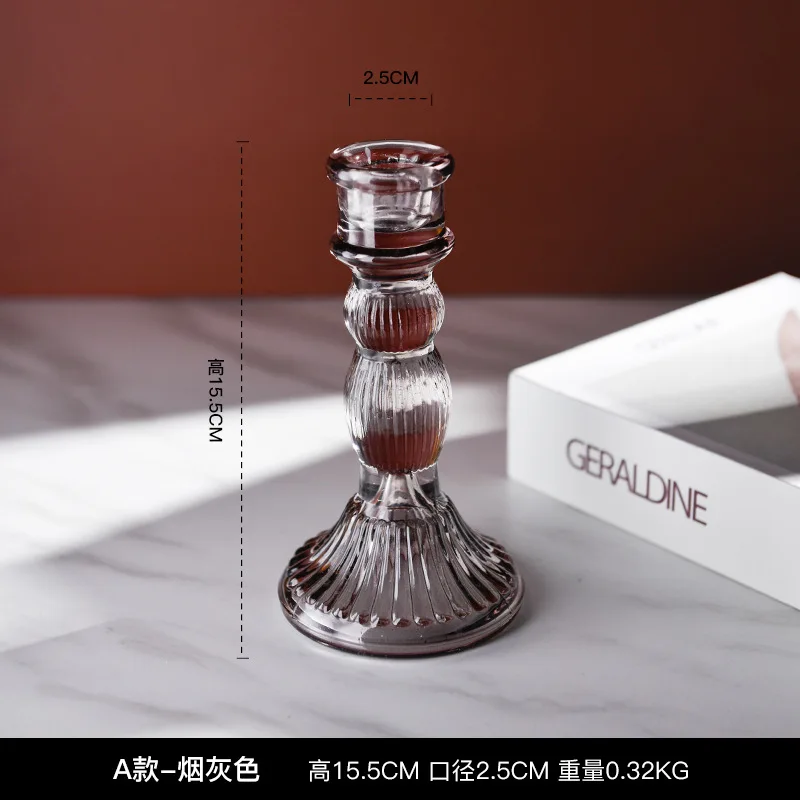 C Nordic ins style creative glass candle holder decoration simple home model room dining table restaurant window shooting props - Цвет: C