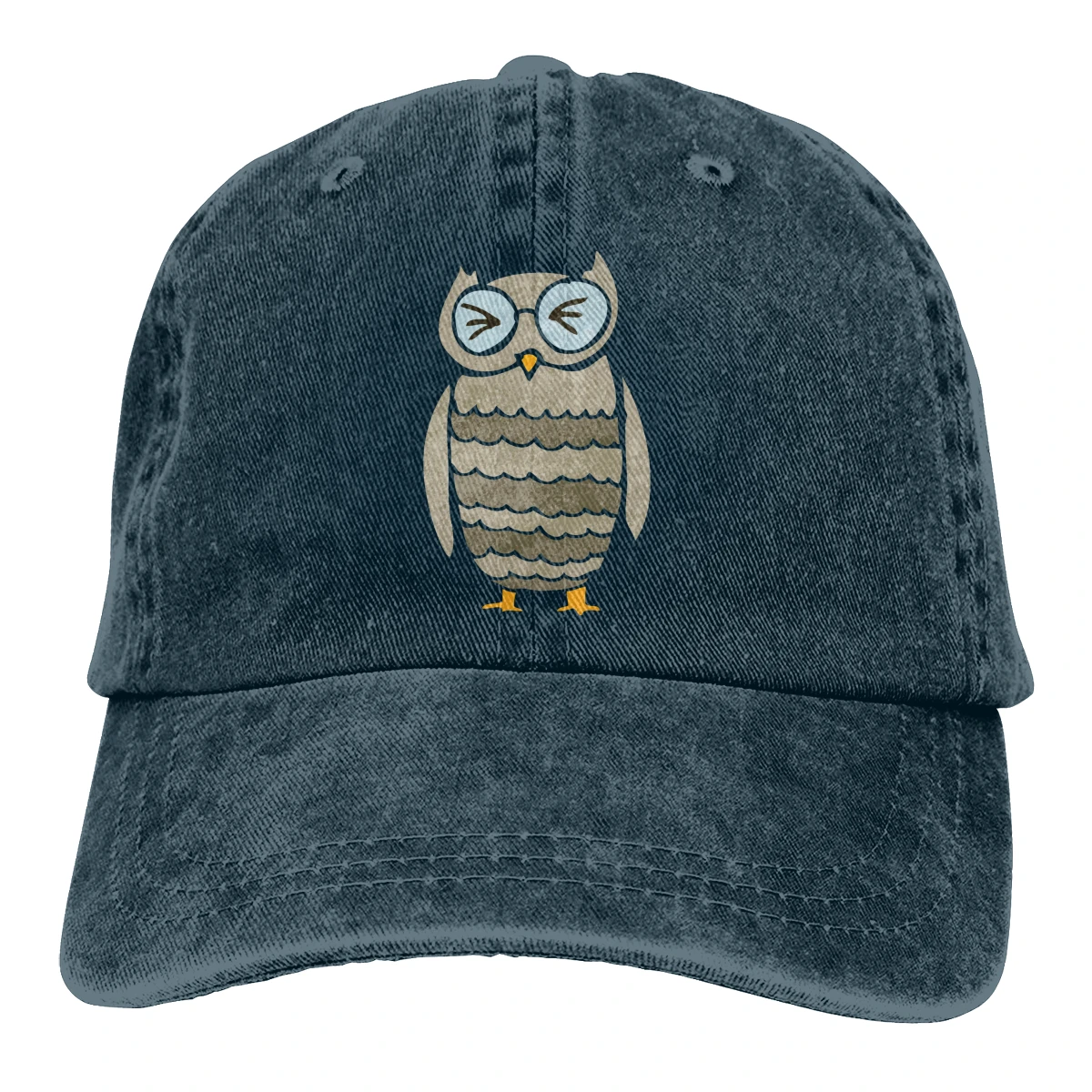 customized-navy NOISYDESIGNS, повседневная, Ретро стиль, вымытая, для мужчин и женщин, остроконечная, хип-хоп, модная, регулируемая, бейсбольная шляпа, с принтом совы, летняя, защита от солнца - Цвет: customized-navy