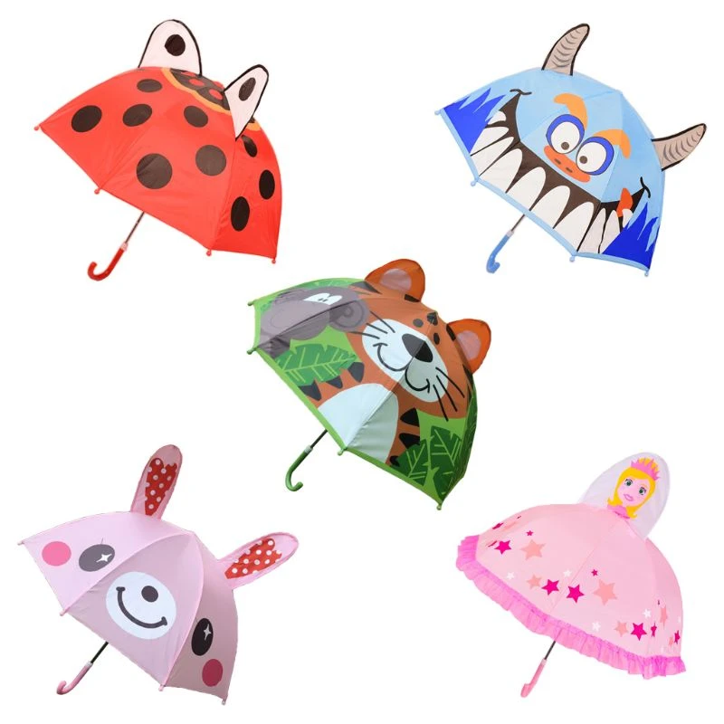 con de animales para niños y niñas, paraguas ligero con mango largo de dibujos animados, regalo de cumpleaños escolar|Paraguas| - AliExpress