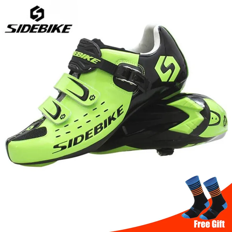 add socks Sidebike/велосипедная обувь для шоссейного велосипеда; комплект с педалью; sapatilha ciclismo; мужские кроссовки для гонок; профессиональная спортивная обувь для велосипеда - Цвет: add socks