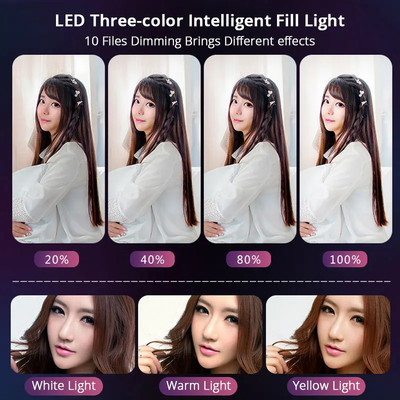  LED Ring Light Annular Lamp Studio Photography Photo Fill Ring Light with Phone Stand Tripod For ip - 4000064130862