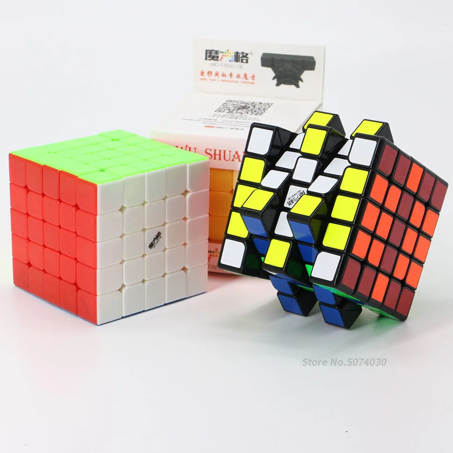 Qiyi mofangge Wushuang 5x5x5 Скорость волшебный куб головоломка 5x5 соревнования игрушечные кубики WCA чемпионский квадратный черный без косточек