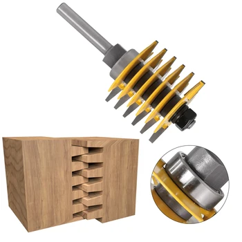 

8mm Shank Finger Joint Router Bit Woodworking Chisel Cutter Woodworking Decoration Building Material Coner Router Polishing Tool