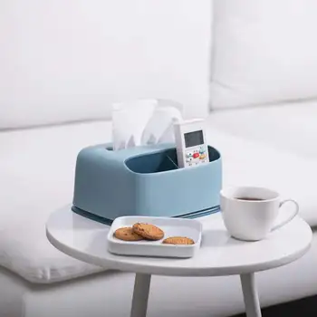 

Nordic Style Simple Desktop Paper Towel Bin Plastic Remote Control Holder Sundries Trunk Tissue Separate Bin