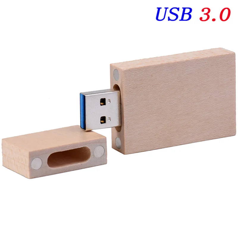 JASTER деревянный+ коробка usb флеш-накопитель Флешка 4 ГБ 8 ГБ 16 ГБ 32 ГБ клен usb 3,0 деревянный логотип гравировка подарок - Цвет: maple wood
