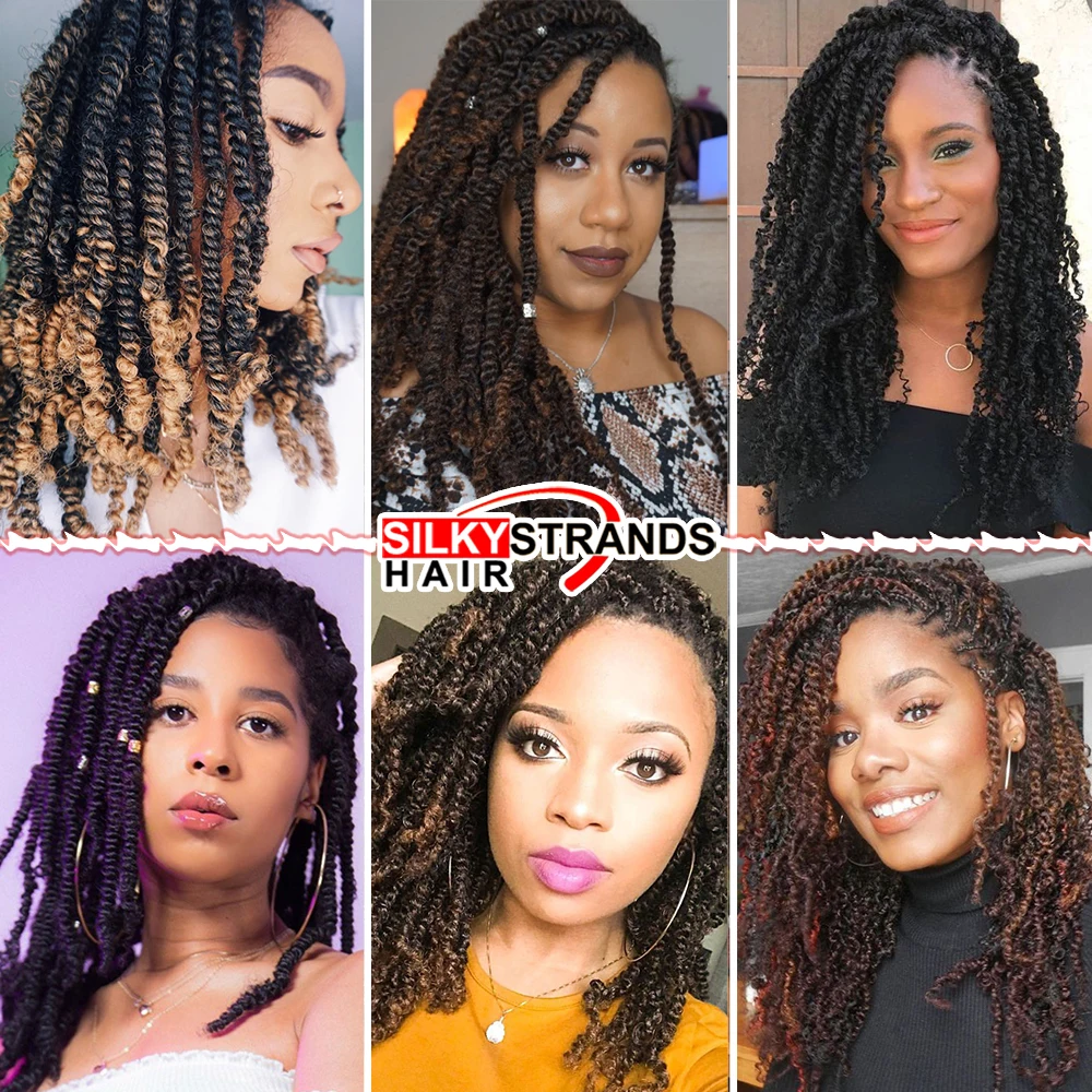 Silky Strands Fluffy Spring Twist Hair Extensions Black Brown