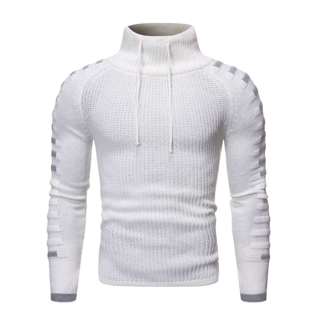 Стильный мужской осенне-зимний комплект, свитер с высоким воротником, индивидуальная вязка для отдыха
