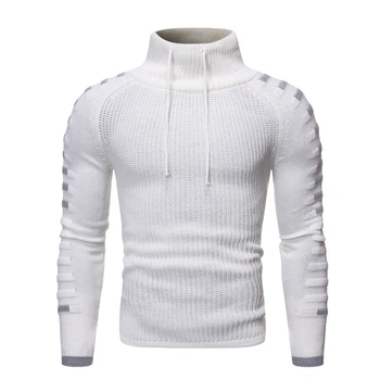 

2019 New Style Men Autumn and Winter Set Head Sweater High Collar Personality Leisure Knit