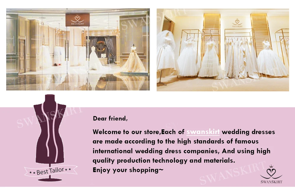 Appliques Satin Wedding Dress Swanskirt K163 Long Sleeves Crystal A-Line Vintage Beaded Bride Gown Backless Vestido de Noiva