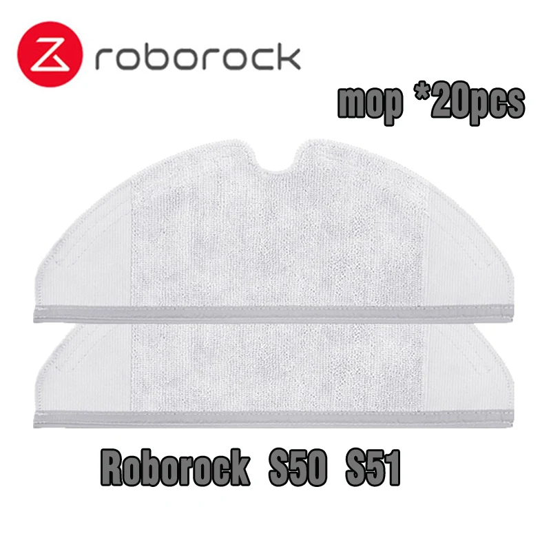 Ткань для уборки hepa фильтр, боковая щетка рулон щетка подходит для Xiaomi Roborock робот S50 S51 Запчасти для пылесоса наборы - Цвет: 20pcsmop