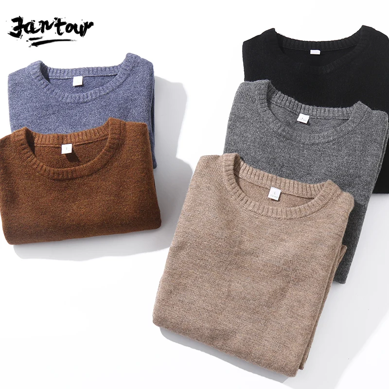 

2020 Autumn Winter Men Casual Knitted Sweaters Pullover Man New Fashion Classic O-Neck Thick Warm Sweaters Mens M-2xl