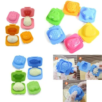 

6Pcs Boiled Egg Sushi Rice Mold Mould Bento Maker Sandwich Cutter Moon Cake Decorating Decoration Kitchen Tools JS23