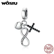 WOSTU 100% 925 стерлингового серебра со знаком бесконечности
