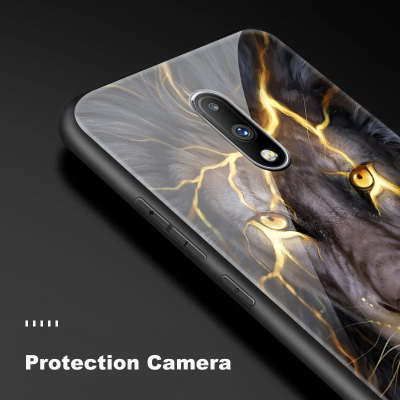 Закаленное стекло чехол для iPhone 5 5S SE 6 6S 7 8 Plus X XR XS MAX Printed Animal для OnePlus 3 3T 5 5T 6 6T 7 7 Pro защита Funda