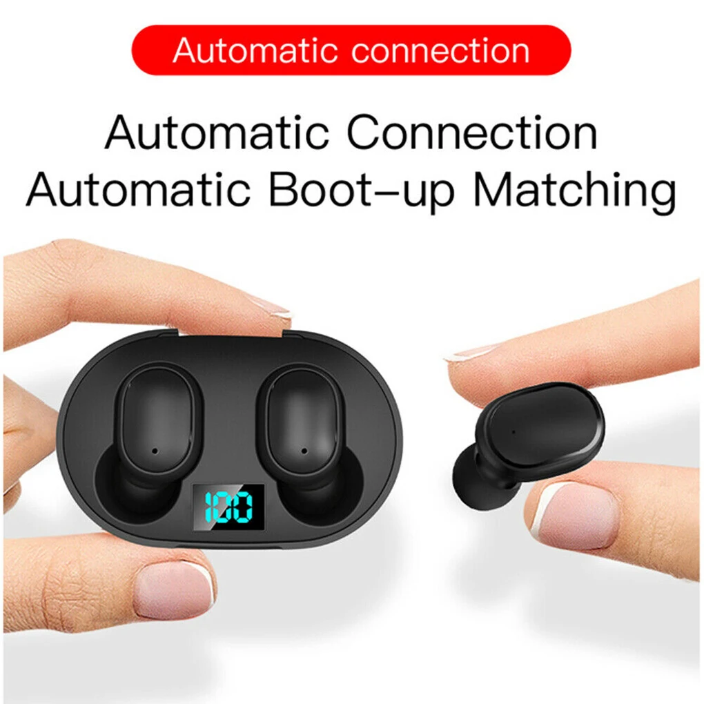 E6S TWS Bluetooth 5 0 Wireless Earphone For Redmi Earbuds LED Display Bluetooth V5 0 Headsets with Mic For iPhone Huawei