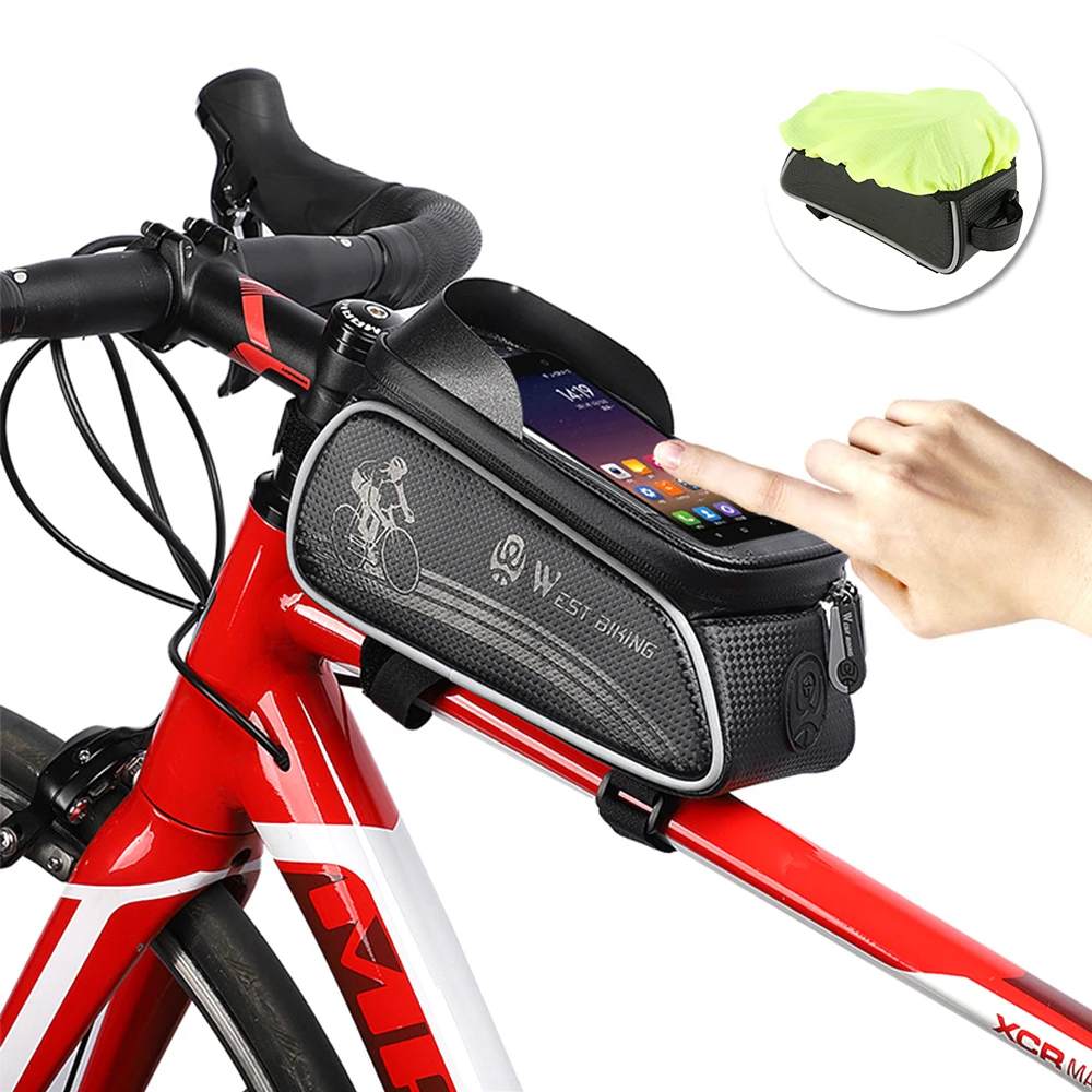 

Bicycle Bags Frame Front Head Top Tube Waterproof Bike Bags Touch Screen Phone Bag Mountain Bike Cycling Holder Pannier Bag