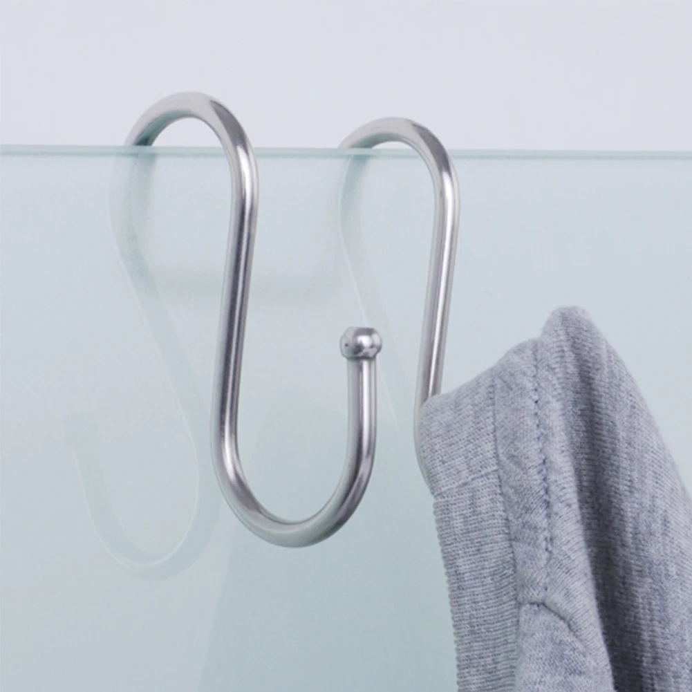 Stainless Steel Holder S-Shaped Hooks Pothook Cabinet Hanger Towel Home Storage