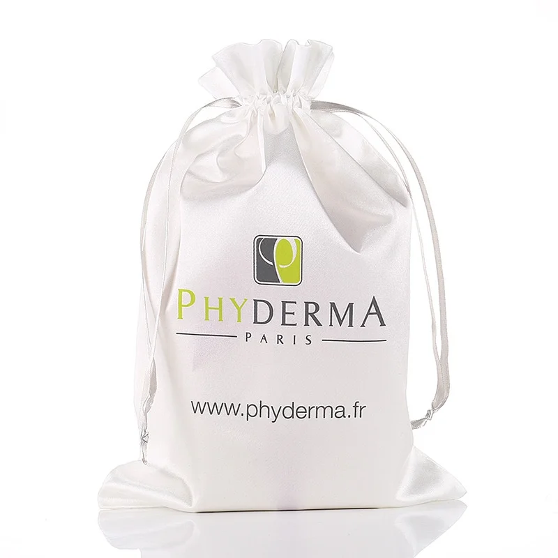 

Роскошная атласная сумка для наращивания волос с принтом логотипа 18x30 30x40 см, шелковая лента, сумки для хранения, Индивидуальная сумка