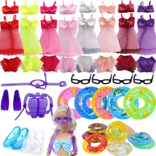 Ensemble de vêtements et chaussures de poupée, maillot de bain Sexy, équipement de plongée pour poupée barbie de 11.8 pouces, 30cm BJD fille, accessoires de jouet, 10 pièces/ensemble