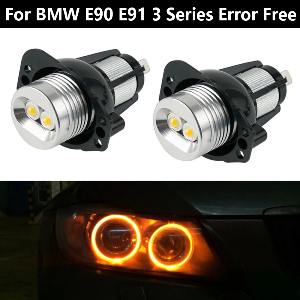 2pcs Angel Eye Halo Side Marker LED Light Bulb Error free For BMW E90