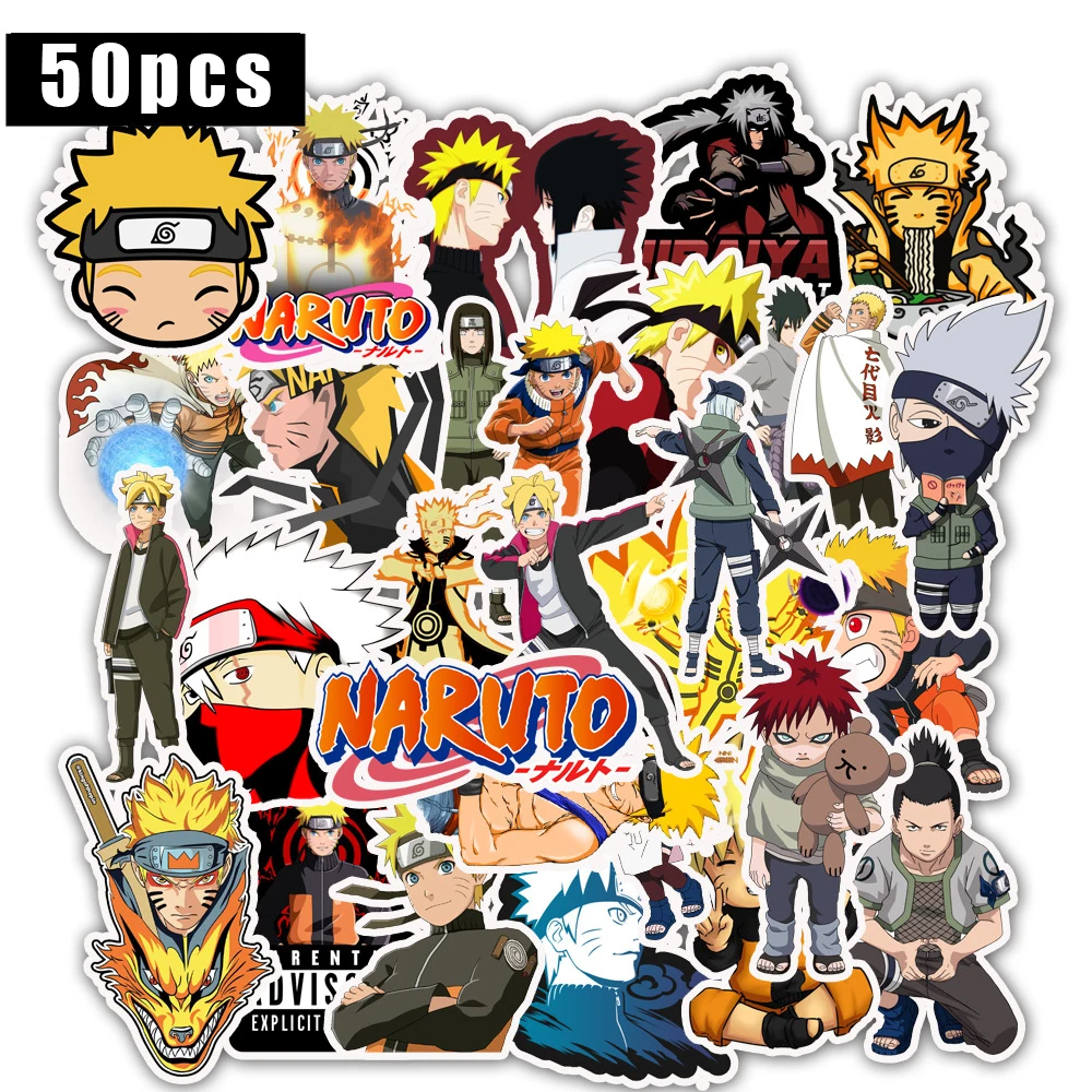50 шт./упак. японского аниме Наруто Саске BORUTO мультфильм для сноуборда ноутбука багаж холодильник для автомобилей, стильный, Забавный виниловая наклейка наклейки
