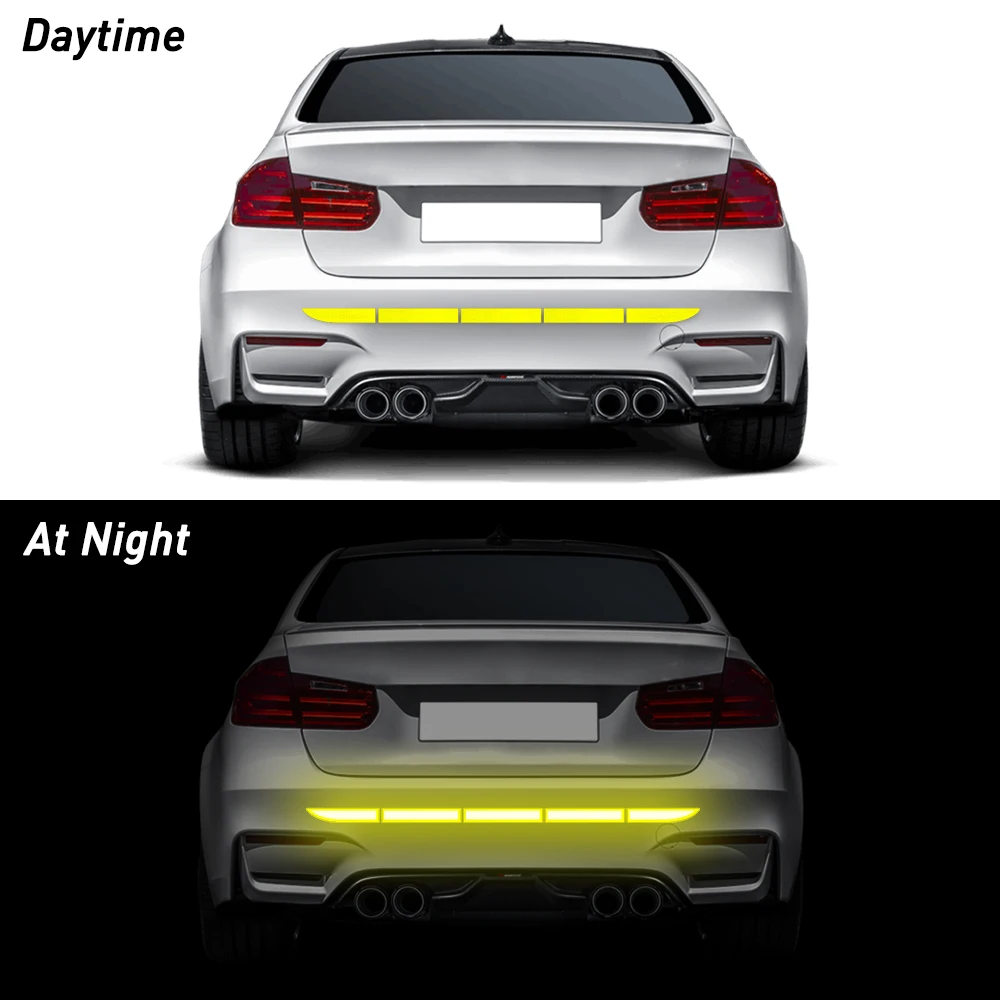 Car Reflective Sticker Warning Strip Tape Traceless Protective Accessories For Audi A4 100 8L C7 8V A1 S3 Q3 A8 B9 S line A7 - Цвет: Золотой