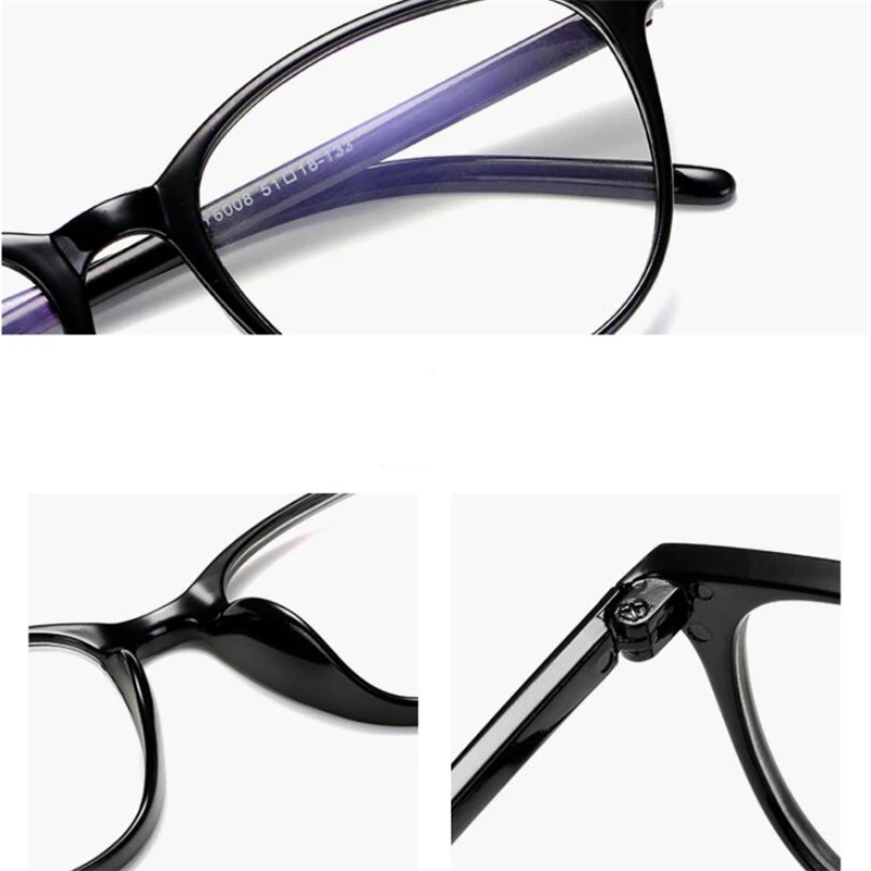 Rivets Finished Myopia Glasses Women Blue Film Coating Oval Nearsighted Eyeglasses -1.0 -1.5 -2.0 -2.5 -3.0 -3.5 -4.0 -4.5 -6.0 3