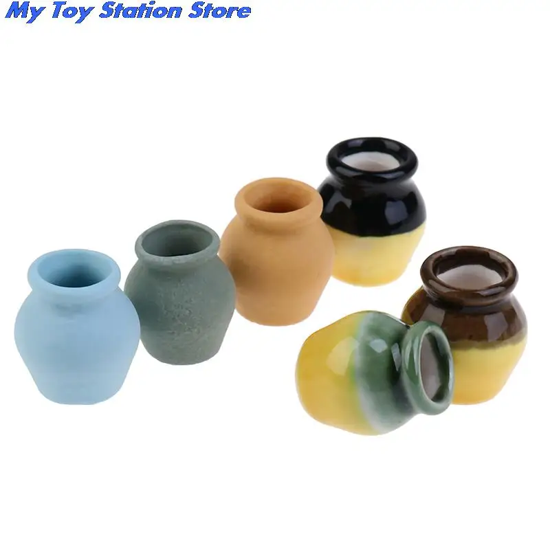 1/2/3/5/7/9pcs/set Dollhouse Mini Ceramic Porcelain Vase Accessories Doll House Miniatures 1:12 Accessories Decorative Miniature