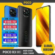 Global Version Xiaomi POCO X3 NFC Mobile Phone 6GB RAM 64GB/128GB ROM Snapdragon 732G 64MP Quad Camera 6.67" 120Hz 5160mAh Phone