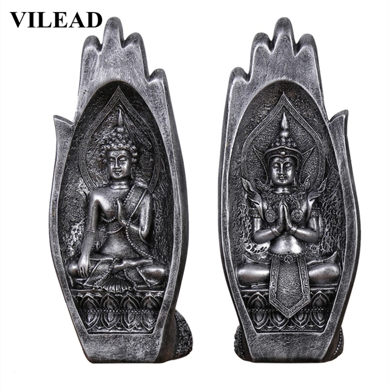 VILEAD 2 шт./компл. 21 см Смола Будда ручная Статуэтка креативная статуя Юго-Восточной Азии ретро искусство Декор Орнамент украшение для дома подарок