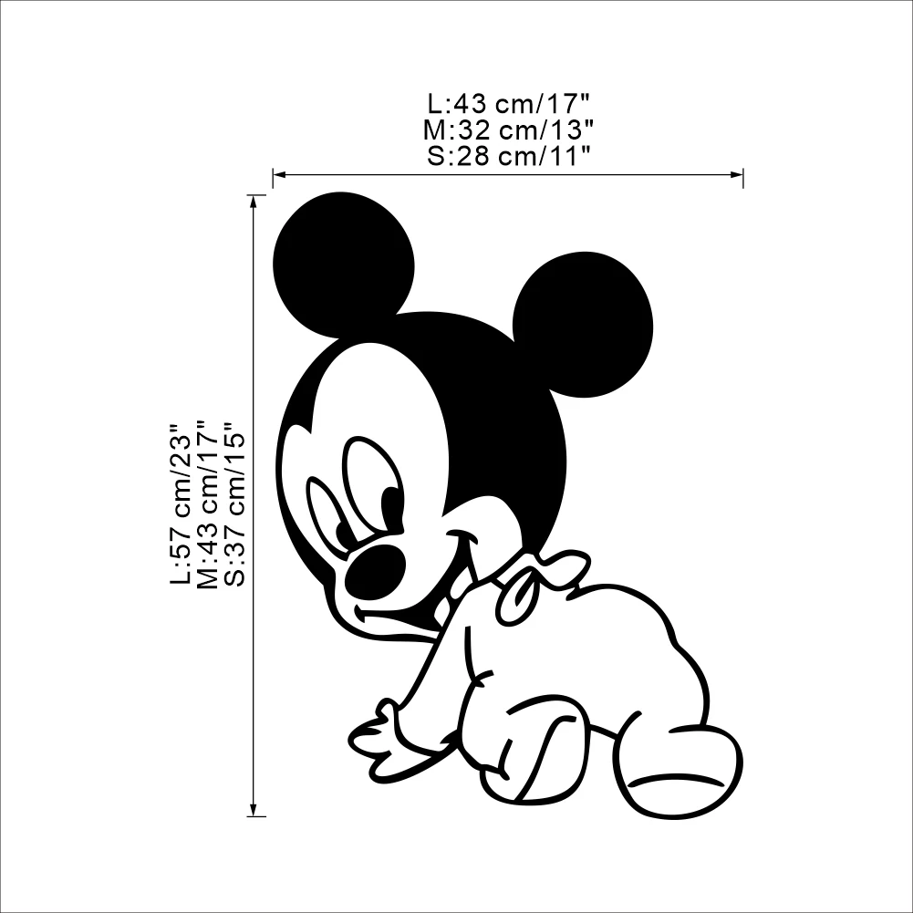 Disneycute Микки Маус Пользовательские Дети Имя детские наклейки на стены для детской