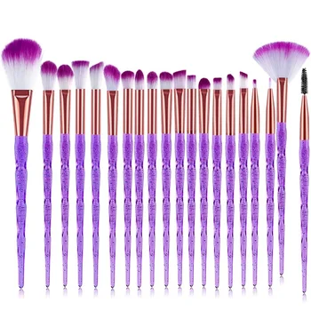 

20Pcs Purple Crystal Diamond Makeup Brushes Set Powder Foundation Blush Blending Eye Shadow Lip Cosmetic Beauty Pincel Maquiagem