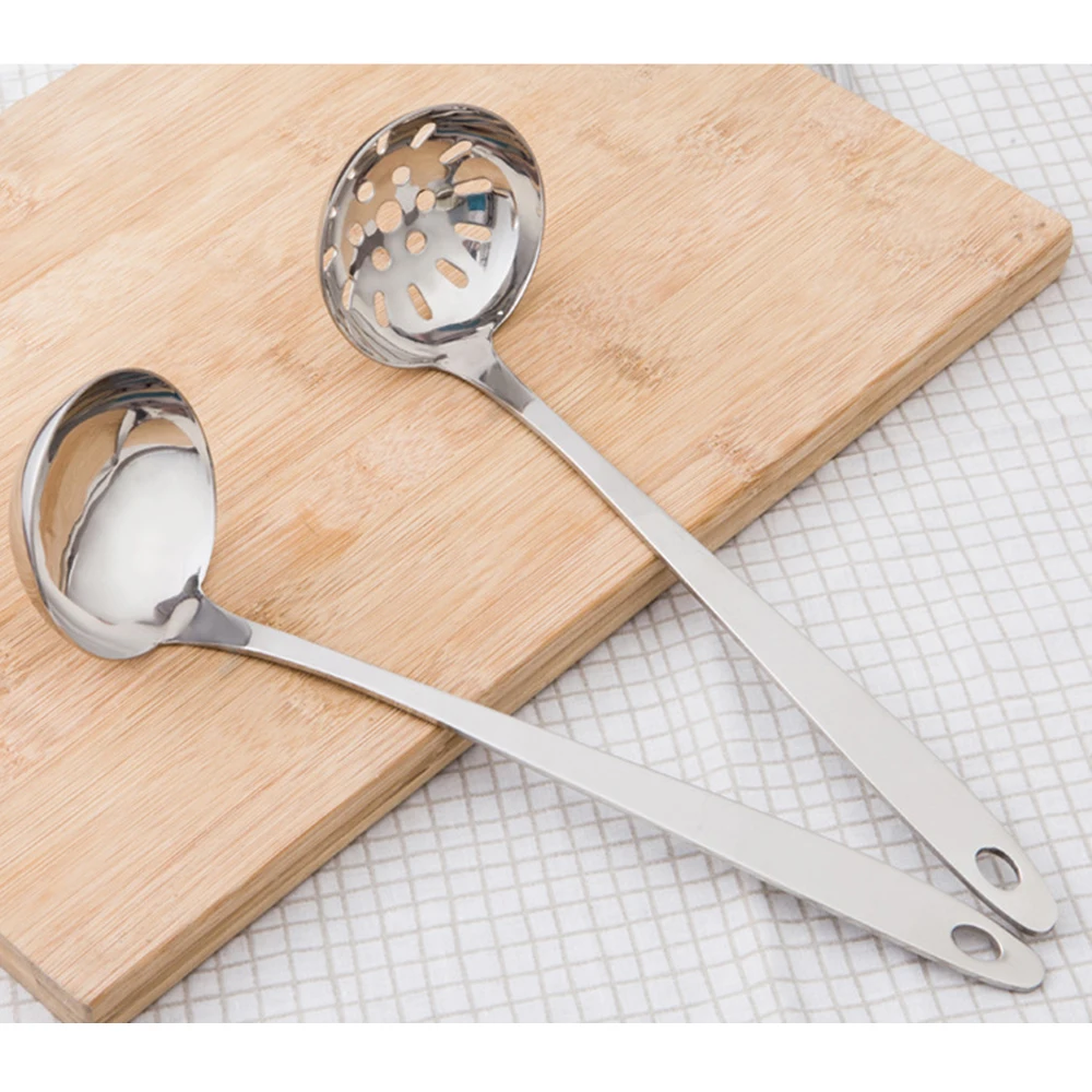 

Stainless Steel Colander Soup Spoon Shell Filter Dessert Long Handle Strainer Skimmer Porridge Spoons Cooking Tools Dinnerware