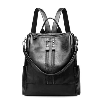 

Women Leather Backpacks High Quality Female Vintage Backpack For Girls School Bag Travel Bagpack Ladies Sac A Dos Back C1600